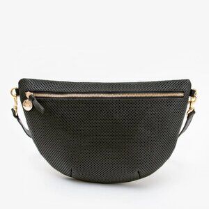 Clare V. Grande Fanny pack in black perforated leather